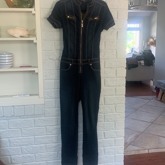 COPY - Baby Phat Y2K Denim Gold Zipper- Back Corseted Tie size 5 - Picture 4 of 13